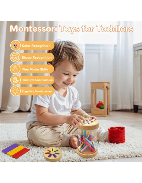 Juguete Montessori de Clasificación de Formas y Colores - CKCBJXYM Juguete Montessori de Clasificación de Formas y Colores - CKCBJXYM