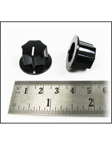 Perillas de Potenciómetro C. B. Gitty 2 Piezas Negro 6mm Perillas de Potenciómetro C. B. Gitty 2 Piezas Negro 6mm
