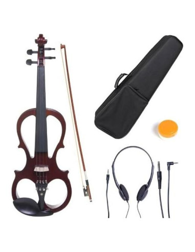 Violín Eléctrico Cecilio 4/4 Rojo con Estuche y Auriculares
