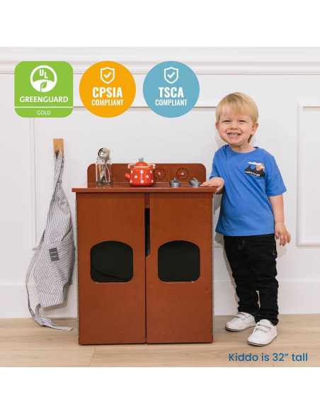 Cocina de Juguete ECR4Kids Estufa de Madera Nogal Oscuro Cocina de Juguete ECR4Kids Estufa de Madera Nogal Oscuro