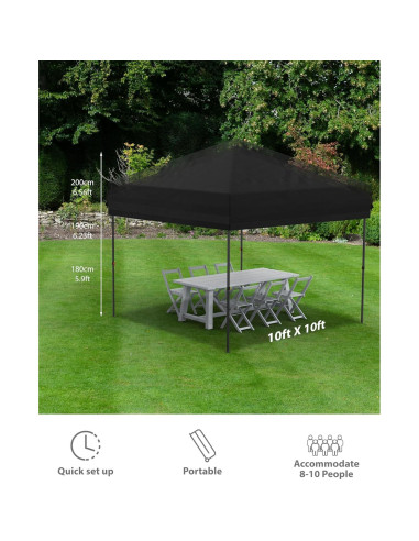 Carpa Instantánea 3.05x3.05m Uneeruiqy Impermeable UV
