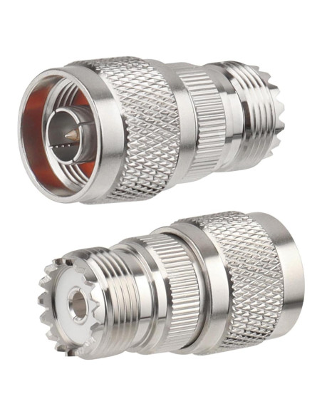 Adaptador N macho a UHF hembra SO-239 MOOKEERF - 2 Piezas Adaptador N macho a UHF hembra SO-239 MOOKEERF - 2 Piezas