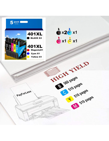 Cartuchos de tinta PayForLess LC401XL para Brother - 5 unidades