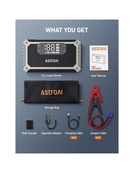 Arrancador de Batería AstroAI 2000A 12V 8-en-1 LED Arrancador de Batería AstroAI 2000A 12V 8-en-1 LED