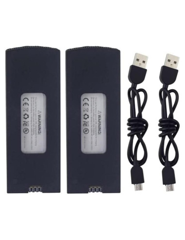 Baterías de Litio 2PCS 3.7V 1200mAh con Cable USB para Drones
