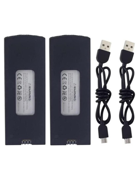 Baterías de Litio 2PCS 3.7V 1200mAh con Cable USB para Drones Baterías de Litio 2PCS 3.7V 1200mAh con Cable USB para Drones