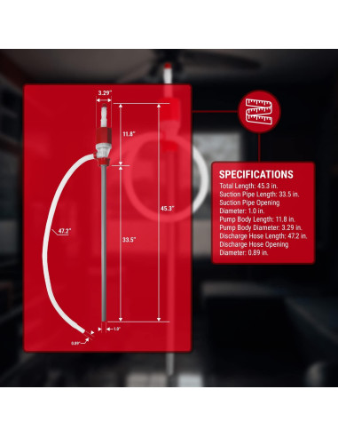Bomba de Drum Manual TERA PUMP 55 Galones BPA Libre