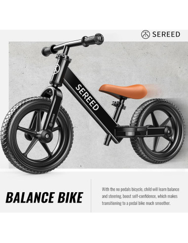 Bicicleta de Equilibrio SEREED SR201 para Niños 2-5 Años Negra