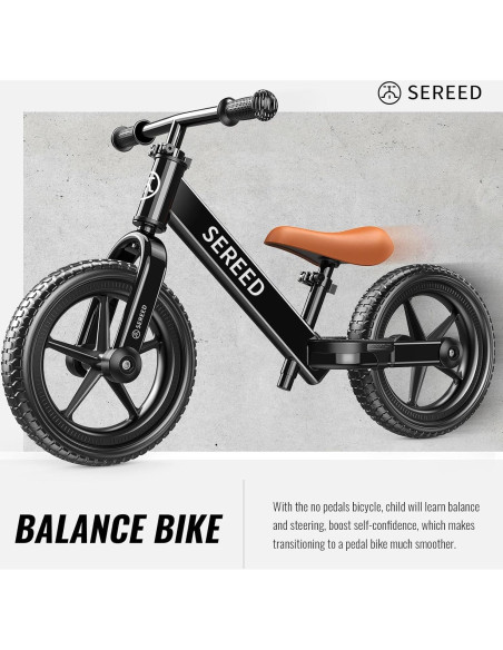 Bicicleta de Equilibrio SEREED SR201 para Niños 2-5 Años Negra Bicicleta de Equilibrio SEREED SR201 para Niños 2-5 Años Negra