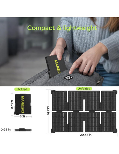 Generador Solar Portátil MARBERO M82 80W con Panel 25W