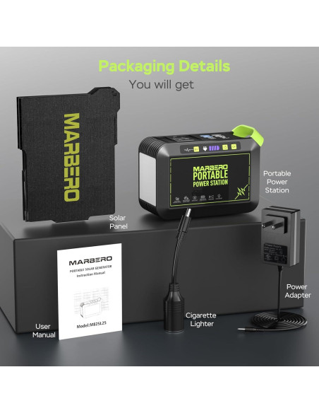 Generador Solar Portátil MARBERO M82 80W con Panel 25W Generador Solar Portátil MARBERO M82 80W con Panel 25W