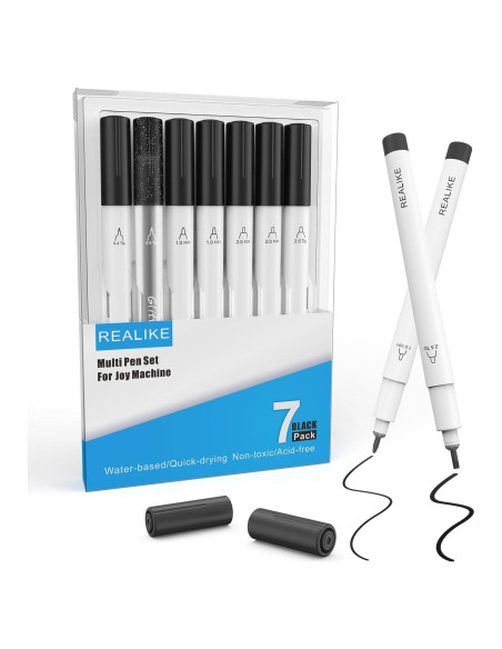 Juego de bolígrafos negros REALIKE para Cricut Joy - 7 piezas Juego de bolígrafos negros REALIKE para Cricut Joy - 7 piezas