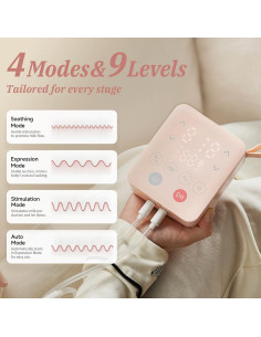 Extractor de Leche Eléctrico Snow Bear, 4 Modos, 9 Niveles, 2500mAh 2