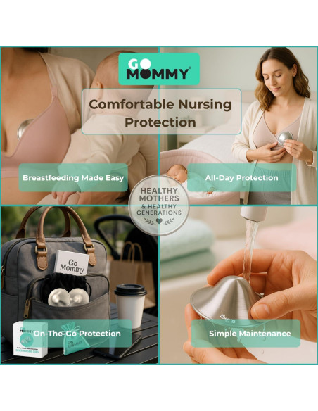 Copas de Lactancia de Plata Go Mommy - Protectores de Pezón Copas de Lactancia de Plata Go Mommy - Protectores de Pezón