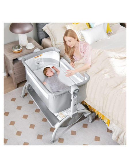 Cuna 3 en 1 INFANS para Bebés Plegable y Ajustable Gris Cuna 3 en 1 INFANS para Bebés Plegable y Ajustable Gris