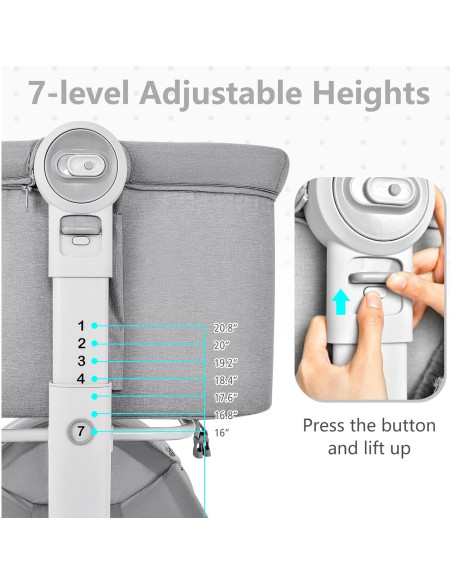 Cuna 3 en 1 INFANS para Bebés Plegable y Ajustable Gris Cuna 3 en 1 INFANS para Bebés Plegable y Ajustable Gris