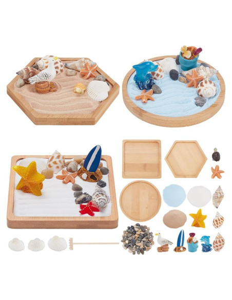 Kit de Jardín Zen WEBEEDY con Arena y Accesorios Decorativos Kit de Jardín Zen WEBEEDY con Arena y Accesorios Decorativos