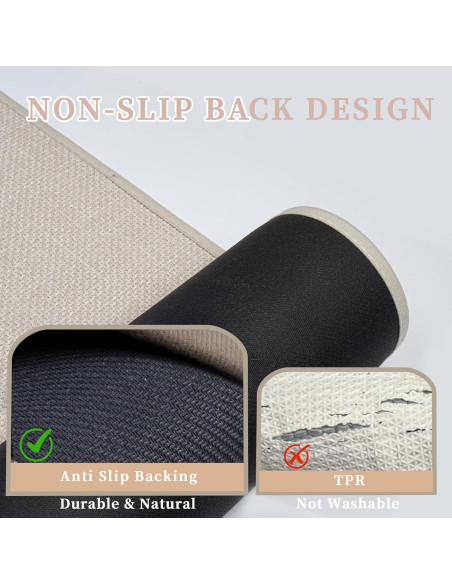 Alfombra de baño AevitasX 43x61 cm beige antideslizante Alfombra de baño AevitasX 43x61 cm beige antideslizante