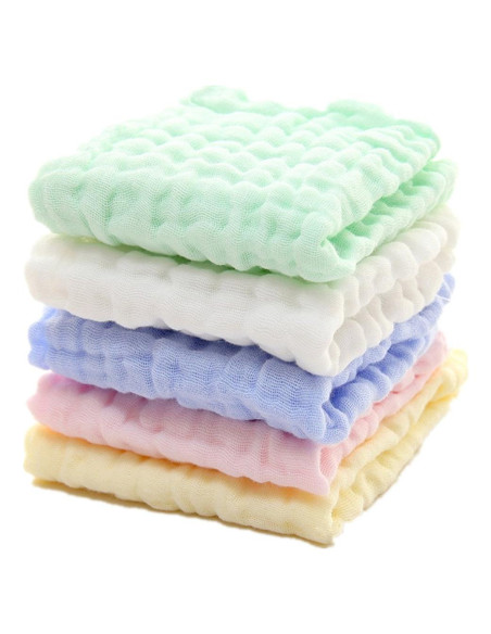 Toallitas para Bebés MUKIN de Algodón Natural 30x30 cm - Paquete de 5 Toallitas para Bebés MUKIN de Algodón Natural 30x30 cm - Paquete de 5