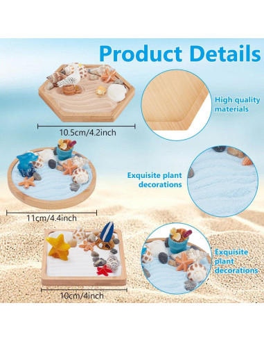 Kit de Jardín Zen WEBEEDY con Arena y Accesorios Decorativos