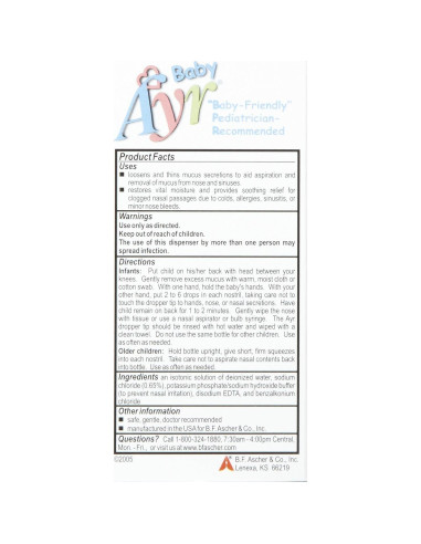 Spray Nasal Salino Ayr para Bebés 29.57 ml