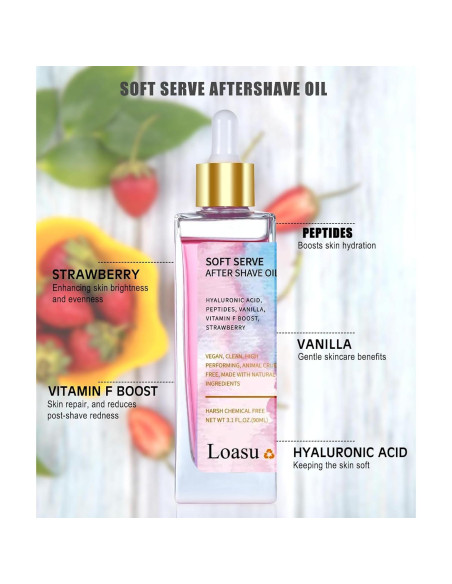 Aceite After Shave Loasu Fresa y Vainilla 308g - Hidrata y Calma Aceite After Shave Loasu Fresa y Vainilla 308g - Hidrata y Calma