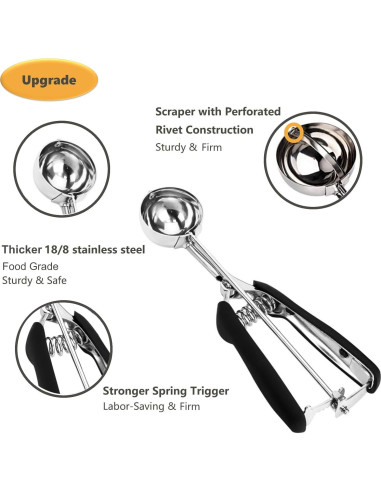 Juego de cucharas para galletas LLESCA 3 piezas acero inoxidable