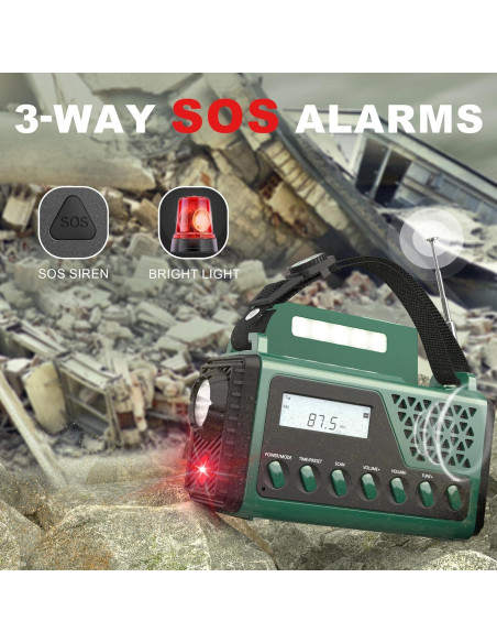 Radio Meteorológica de Emergencia DexScout 10000mAh Verde Radio Meteorológica de Emergencia DexScout 10000mAh Verde