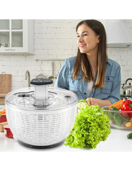 Centrifugadora de ensaladas Sonrisa Mamá 6.3 Qt blanca Centrifugadora de ensaladas Sonrisa Mamá 6.3 Qt blanca