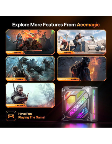 Mini PC de Juegos ACEMAGIC AM18 Ryzen 7 7840HS 32GB 1TB