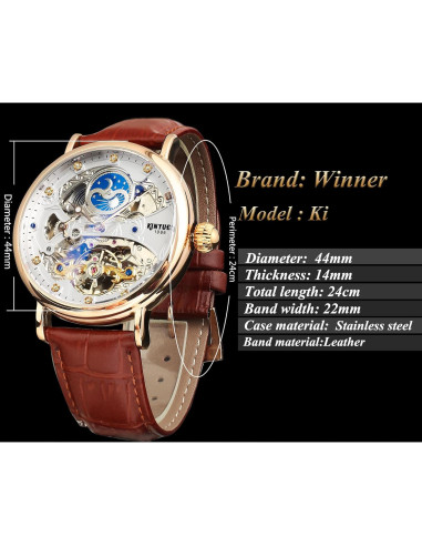 Reloj Mecánico Automático FORSINING J128-5 Steampunk Oro