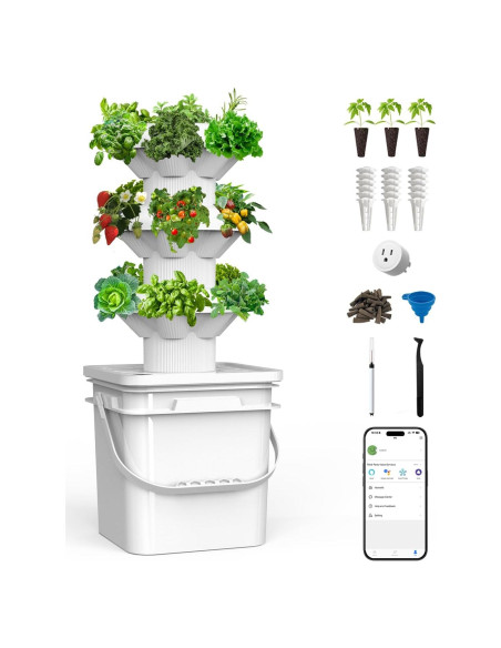 Sistema de Cultivo Hidropónico SJZXUV para 18 Plantas - 10L Sistema de Cultivo Hidropónico SJZXUV para 18 Plantas - 10L