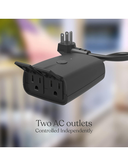 Enchufe Inteligente Wi-Fi Brightech 2 Tomas Exterior 1200W Enchufe Inteligente Wi-Fi Brightech 2 Tomas Exterior 1200W