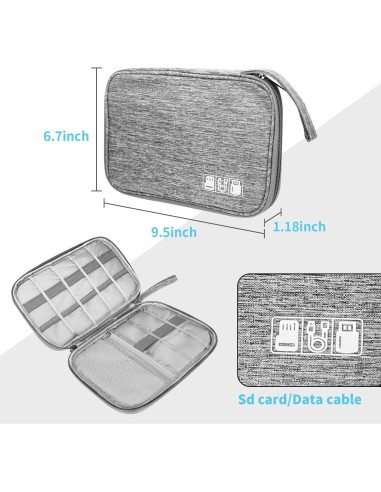 Organizador de Cables Lcsmaokin Gris 24x17 cm Impermeable