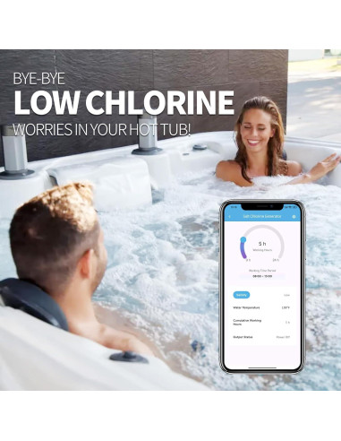 Generador de Cloro por Sal WiFi Briidea BR-157 para Spa 7570L