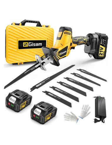 Sierra Recíproca Inalámbrica Gisam 21V 4.0Ah 3500SPM