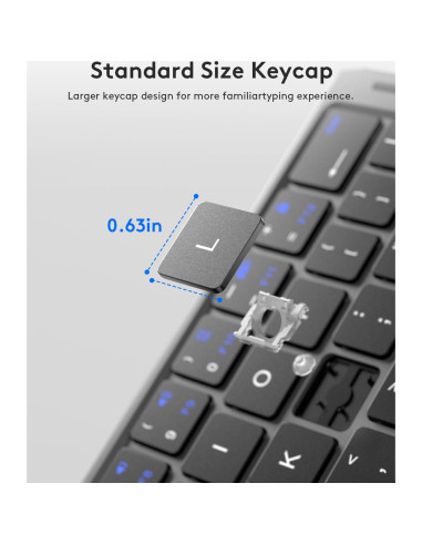 Teclado Bluetooth Plegable Samsers KD07 - Portátil Gris