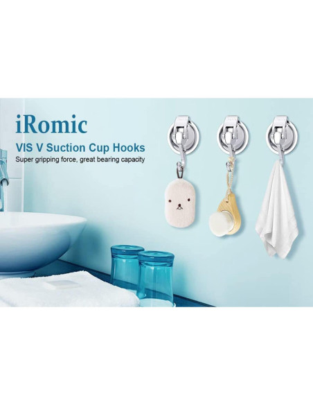 Ganchos de Ventosa iRomic Alta Resistencia 2 Pack Plata Ganchos de Ventosa iRomic Alta Resistencia 2 Pack Plata