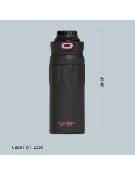Botella de Agua Aislada Jiskenis 1.3L con Pajilla y Tapa Botella de Agua Aislada Jiskenis 1.3L con Pajilla y Tapa
