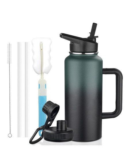 Botella de Agua Aislada GUDEMAO 0.95L con Asa y 2 Tapas Botella de Agua Aislada GUDEMAO 0.95L con Asa y 2 Tapas