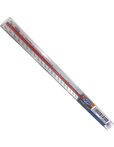 Regla de Escala Arquitectónica OCM de Aluminio 30.48 cm Regla de Escala Arquitectónica OCM de Aluminio 30.48 cm