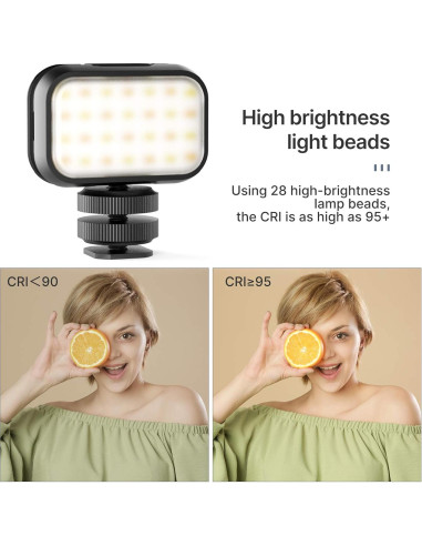 Luz LED PICTRON VL28 Recargable 5600K para Cámara y Smartphone