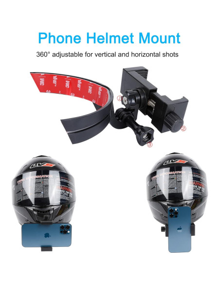 Soporte de casco PellKing para cámara de acción y teléfono Soporte de casco PellKing para cámara de acción y teléfono