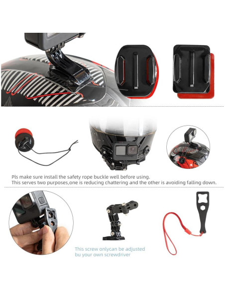 Kit de Montaje en Barbilla para Casco SUREWO Negro Compatible con GoPro Kit de Montaje en Barbilla para Casco SUREWO Negro Compatible con GoPro