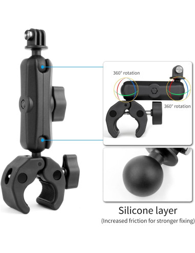 Soporte Super Clamp SOONSUN con Doble Cabezal de Bola 360