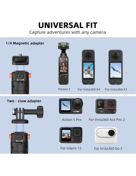 Trípode Mini Extensible BRDRC para Cámara de Acción DJI Pocket 3 Trípode Mini Extensible BRDRC para Cámara de Acción DJI Pocket 3