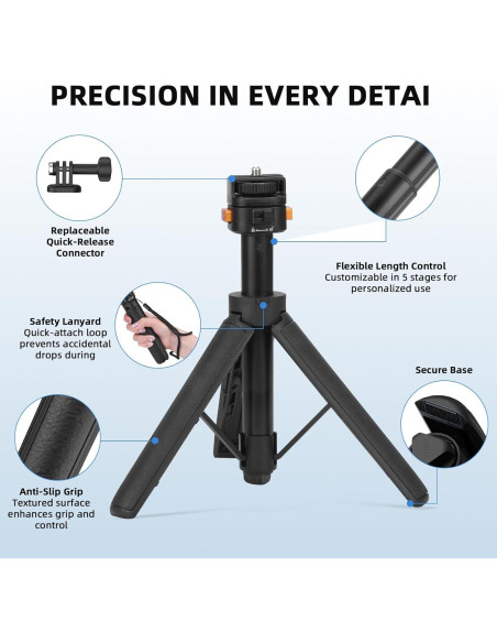 Trípode Mini Extensible BRDRC para Cámara de Acción DJI Pocket 3 Trípode Mini Extensible BRDRC para Cámara de Acción DJI Pocket 3