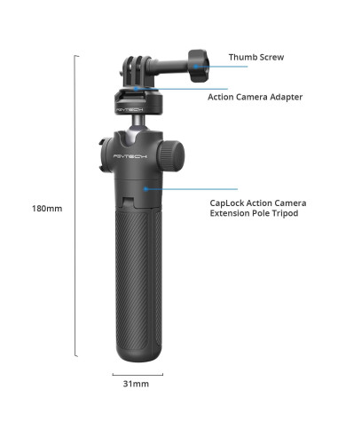 Trípode Extensible CapLock PGYTECH para Cámaras de Acción