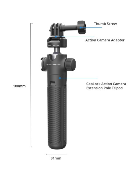 Trípode Extensible CapLock PGYTECH para Cámaras de Acción Trípode Extensible CapLock PGYTECH para Cámaras de Acción