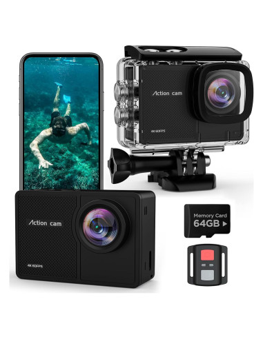 Cámara de acción TIMNUT 4K 60FPS impermeable 40m con WiFi